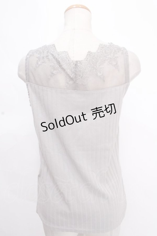 画像2: axes femme / 繊細レースタンク M グレー Y-24-12-05-069-AX-TO-SZ-ZI (2)