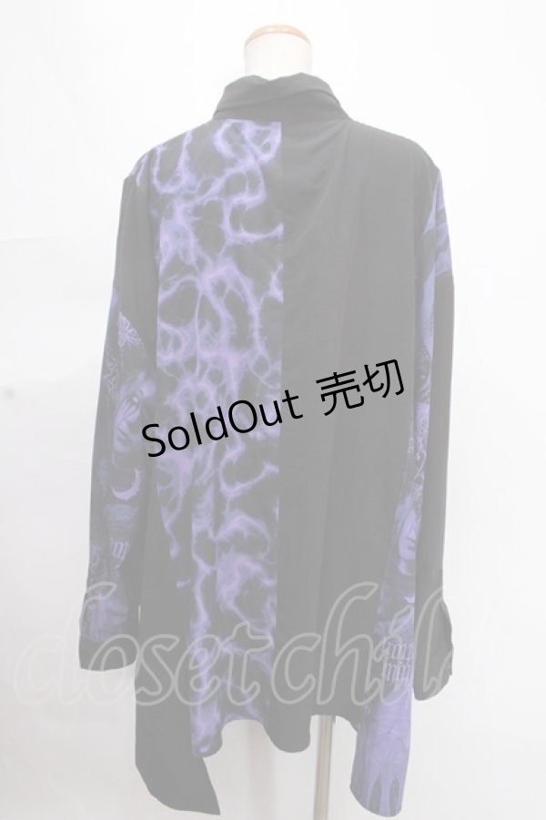 画像2: REFLEM / 切換えワイドシャツ/オーバーサイズシャツ F ブラック×パープル Y-24-12-05-092-PU-TS-SZ-ZY (2)