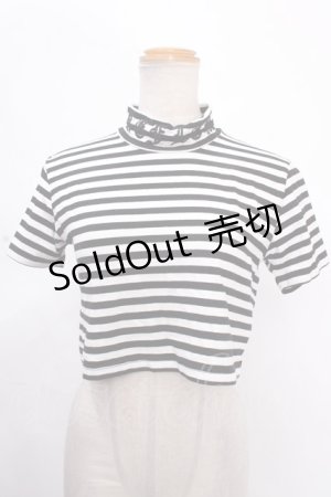 画像: REFLEM / ハイネッククロップドTシャツ F ブラック×ホワイト Y-24-12-05-093-PU-TO-SZ-ZS