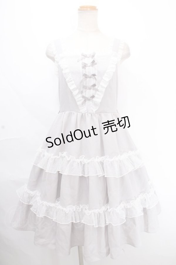 画像1: axes femme kawaii / プチリボンジャンパースカート M グレー Y-24-12-05-106-AX-OP-SZ-ZH (1)