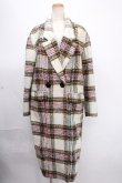 画像1: Candy Stripper / SHAGGY TARTAN CHECK CHESTER FIELDコート  白 Y-24-12-05-156-PU-CO-AS-ZT-C049 (1)
