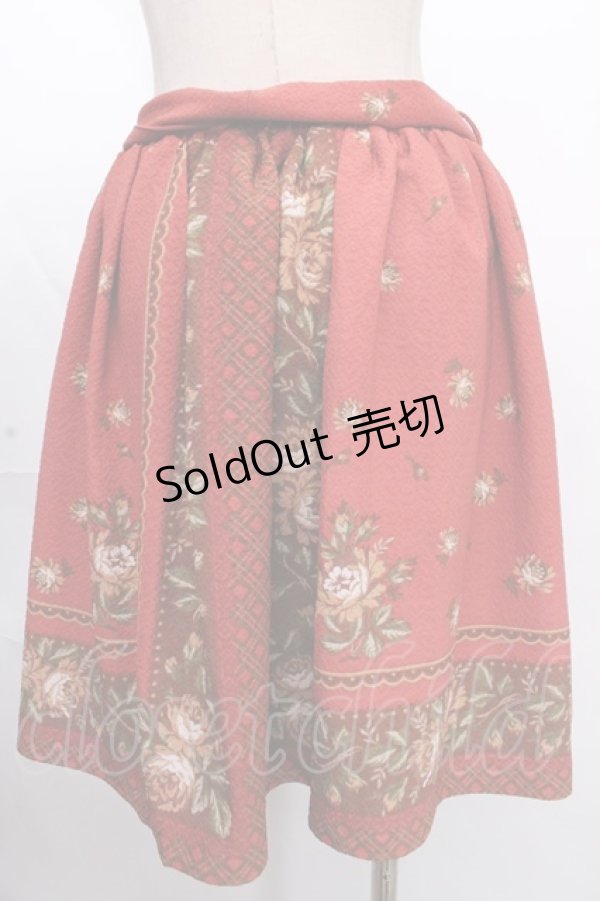画像2: 【SALE】axes femme / スカーフパネル花柄スカート M オレンジ Y-24-12-05-171-AX-SK-SZ-ZT397 (2)