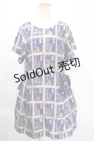 画像: Jane Marple / Royal Stampスクエアドレス  紺 Y-24-12-09-050-JM-OP-AS-ZI