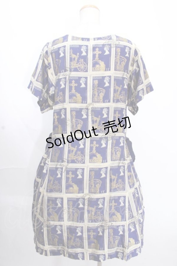 画像2: Jane Marple / Royal Stampスクエアドレス  紺 Y-24-12-09-050-JM-OP-AS-ZI (2)