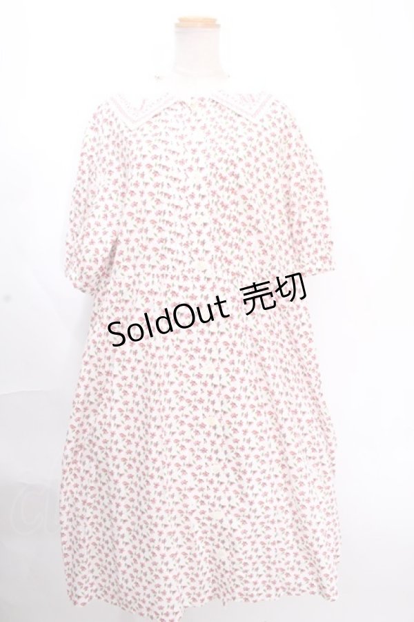 画像1: Jane Marple /ハーモニークロスステッチカラードレス M 白 Y-24-12-09-051-JM-OP-SZ-ZY (1)