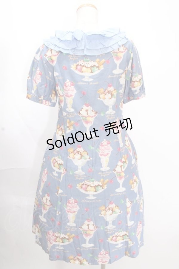 画像2: Jane Marple /Sweet & Coolフリルカラーワンピース  ブルーグレイ Y-24-12-09-053-JM-OP-SZ-ZI (2)
