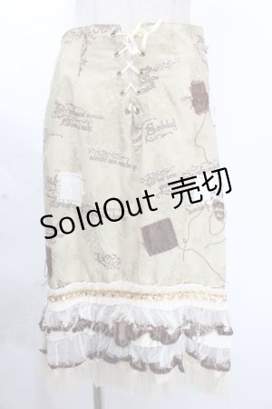 画像: hB.Roots / 異素材スカート  ベージュ Y-24-12-09-112-HN-SK-SZ-ZY