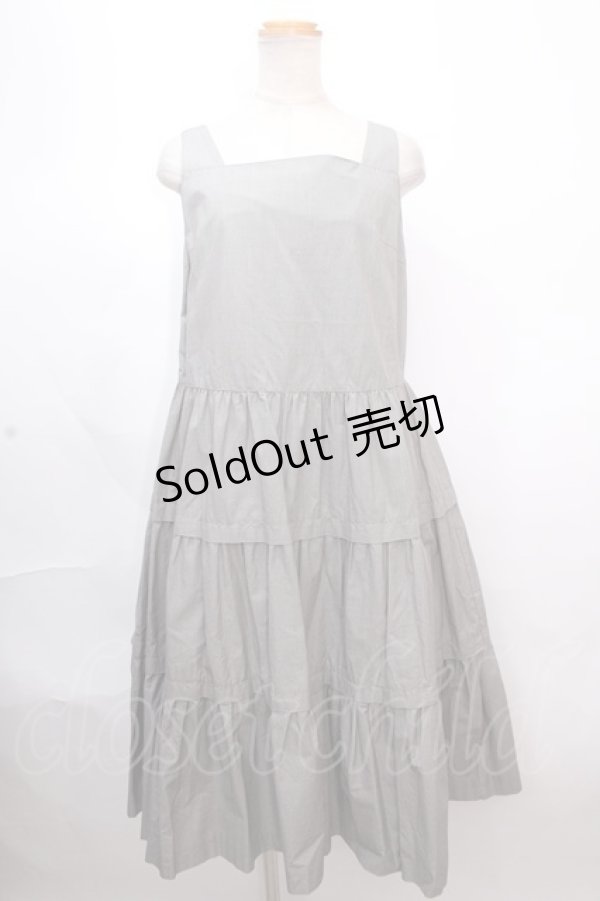 画像1: Jane Marple /ピンチェックのティアードドレス M グレー Y-24-12-09-028-JM-OP-SZ-ZY (1)