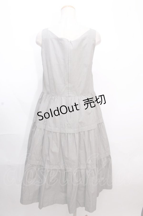 画像2: Jane Marple /ピンチェックのティアードドレス M グレー Y-24-12-09-028-JM-OP-SZ-ZY (2)