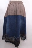 画像2: axes femme NOSTALGIE / ツィード×デニム刺繍スカート M インディゴ Y-24-12-12-108-AX-SK-SZ-ZI (2)