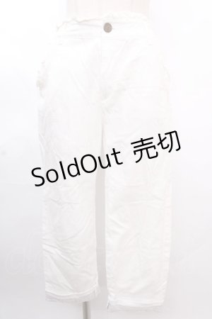 画像: axes femme / 綿麻クロップドパンツ M 白 Y-24-12-12-110-AX-PA-SZ-ZI