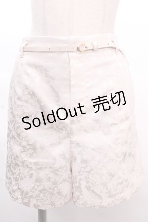 画像: one after another NICE CLAUP / ベルト付きシンプルショートパンツ F アイボリー Y-24-12-12-135-LO-PA-SZ-ZY