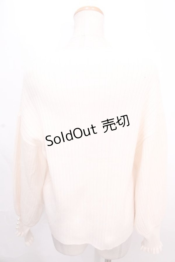 画像2: axes femme / ネックレス付ボリューム袖ニットプルオーバー  キナリ Y-24-12-12-015-AX-TO-SZ-ZI (2)
