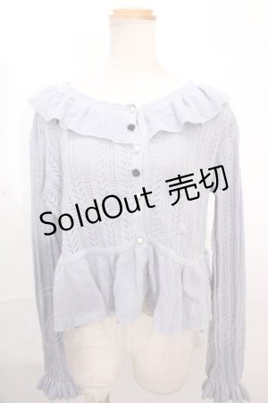 画像: axes femme kawaii / プチローズニットカーデ M サックス Y-24-12-12-033-AX-TO-SZ-OS