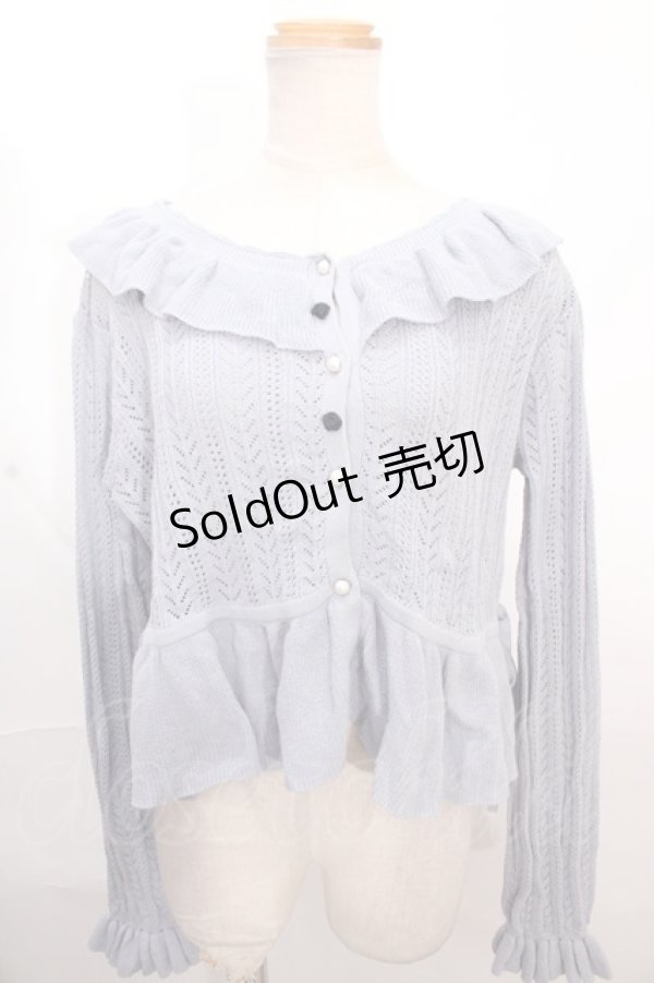 画像1: axes femme kawaii / プチローズニットカーデ M サックス Y-24-12-12-033-AX-TO-SZ-OS (1)