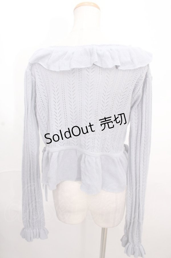画像2: axes femme kawaii / プチローズニットカーデ M サックス Y-24-12-12-033-AX-TO-SZ-OS (2)