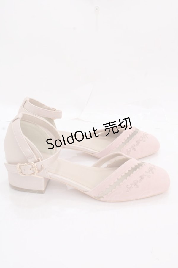 画像3: axes femme / 刺繍入りセパレートパンプス M ピンク Y-24-12-13-064-AX-SH-SZ-ZY (3)