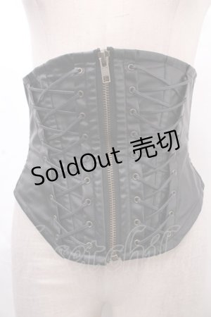 画像: Na+H / BONEコルセット(ショート/合皮)  黒 Y-24-12-15-087-PU-TO-SZ-ZY