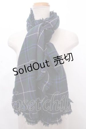 画像: 【SALE】Jane Marple / タータンチェックストール  グリーン Y-24-12-15-093-JM-ZA-SZ-ZT100