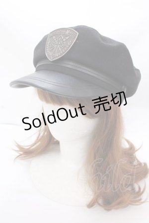 画像: Moi-meme-Moitie / エンブレムバッチ付きミリタリー風ハット S ブラック Y-24-12-15-107-MO-AC-SZ-ZY