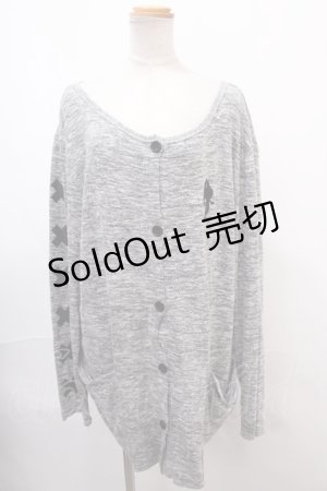 画像: NieR Clothing / 刺繍カーディガン F グレー Y-24-12-21-082-PU-TO-SZ-ZS