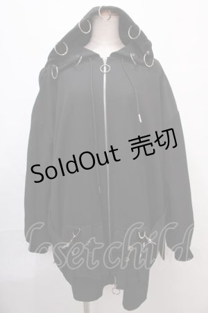 画像: LISTEN FLAVOR / ハーネスベルト付パラシュートフードブルゾン F ブラック Y-24-12-21-087-PU-JA-SZ-ZT098