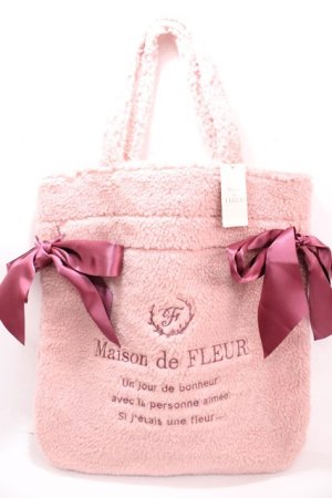 画像: Maison de FLEUR / ボアダブルリボントートバッグ   Y-24-12-21-023-LO-BG-SZ-ZT-K009