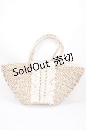 画像: axes femme / はしごレース使いかごバッグ  ベージュ Y-24-12-21-031-AX-BG-SZ-ZI