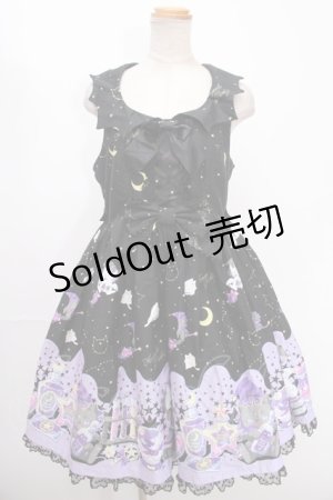 画像: Angelic Pretty / Magical Milk Catsジャンパースカート  黒 Y-24-12-25-050-AP-OP-SZ-ZY