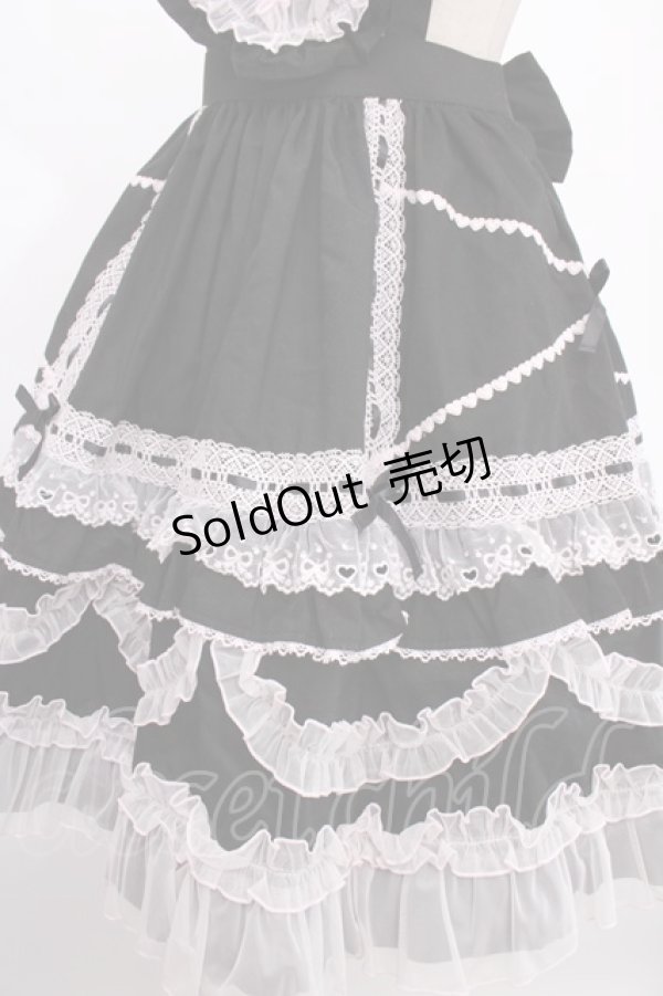 画像4: Angelic Pretty / Heart胸あて付スカート(無地)  黒×ピンク Y-24-12-25-051-AP-SK-SZ-ZY (4)