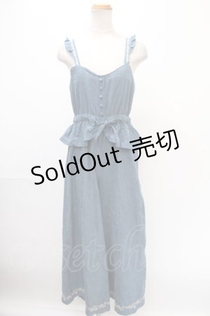 画像: axes femme POETIQUE / 刺繍サロペット M Bグリーン Y-24-12-28-063-AX-OP-SZ-ZS
