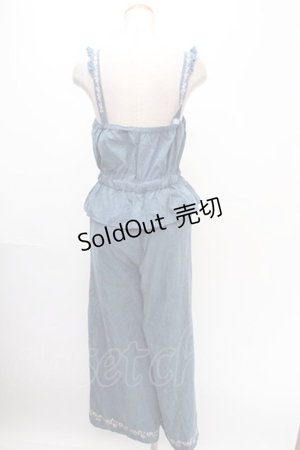 画像2: axes femme POETIQUE / 刺繍サロペット M Bグリーン Y-24-12-28-063-AX-OP-SZ-ZS (2)