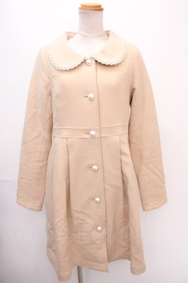 画像1: Emily Temple cute / COATパールボタン丸襟コート  ベージュ Y-24-12-28-110-ET-CO-AS-ZT-C047 (1)