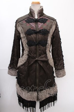 画像: Ozz oneste / COATフリル中綿コート  黒 Y-24-12-28-112-OO-JA-AS-ZT-C027