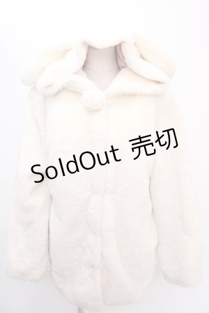画像: Honey Cinnamon / COATうさ耳ファーコート  オフ Y-24-12-28-113-LO-CO-AS-ZT-C061