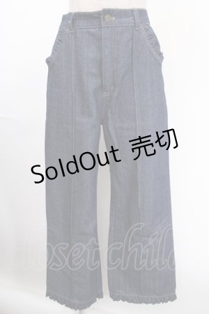 画像: axes femme POETIQUE / フリルディテールパンツ M インディゴ Y-24-12-28-117-AX-PA-SZ-ZT220