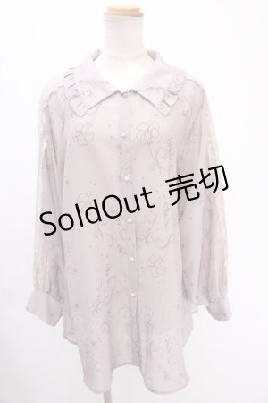 画像: axes femme POETIQUE / リリー柄オーバーシアーシャツ M ピンク Y-24-12-28-020-AX-TO-SZ-OS