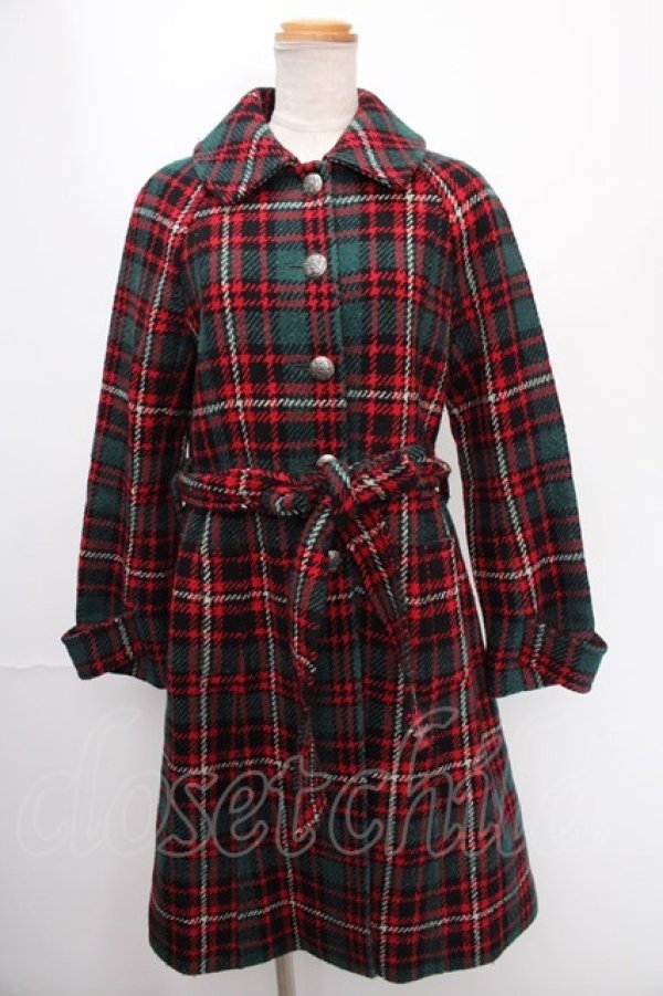 画像1: Jane Marple / Big Tartan コート M グリーン Y-24-12-29-049-JM-CO-SZ-ZT-C004 (1)