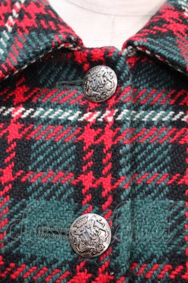 画像3: Jane Marple / Big Tartan コート M グリーン Y-24-12-29-049-JM-CO-SZ-ZT-C004 (3)