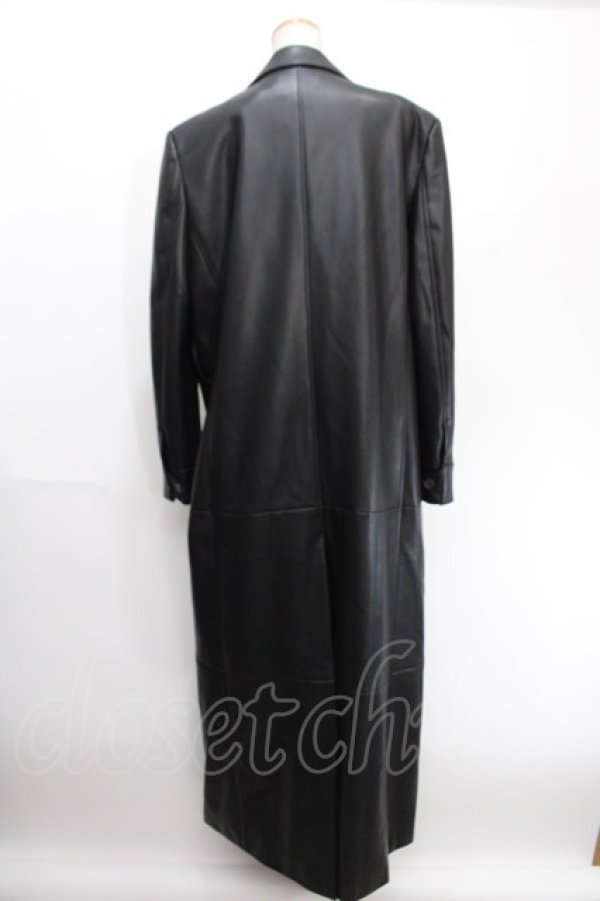 画像2: Melt the lady / leather like trench coat F ブラック Y-24-12-29-050-PU-CO-SZ-ZT-C034 (2)