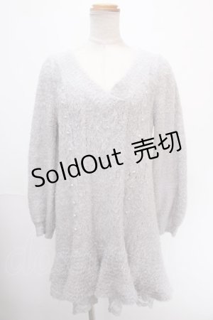 画像: axes femme /ニットチュニック  ブルーグレー Y-25-01-01-068-AX-OP-AS-ZT361