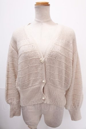 画像: axes femme / ボリューム袖ニットカーデ  キナリ Y-25-01-01-099-AX-TO-SZ-ZT378
