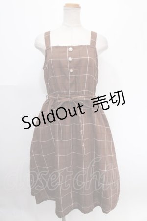 画像: axes femme / チェック柄ワンピース/2022年福袋 M 茶 Y-25-01-01-147-AX-OP-SZ-ZI