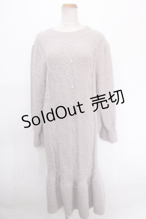 画像: axes femme / フェザーニットロングワンピース F ピンク Y-25-01-01-150-AX-OP-SZ-ZT046