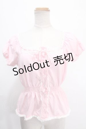 画像: metamorphose / シャーリングニットブラウス  ピンク Y-25-01-10-069-ME-TO-SZ-ZY
