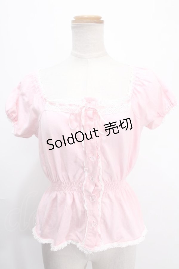 画像1: metamorphose / シャーリングニットブラウス  ピンク Y-25-01-10-069-ME-TO-SZ-ZY (1)
