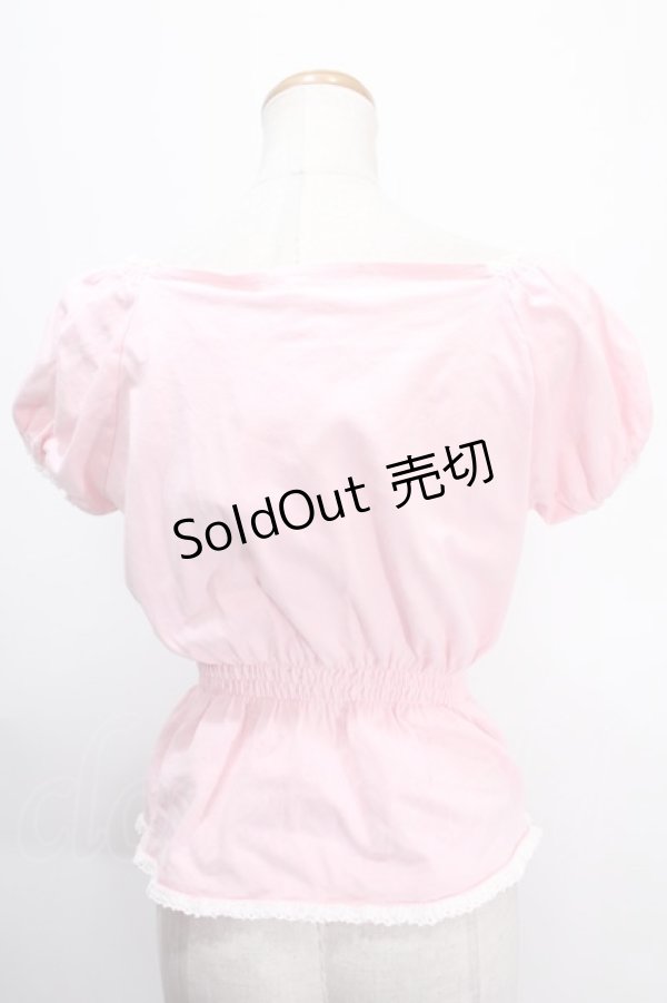 画像2: metamorphose / シャーリングニットブラウス  ピンク Y-25-01-10-069-ME-TO-SZ-ZY (2)