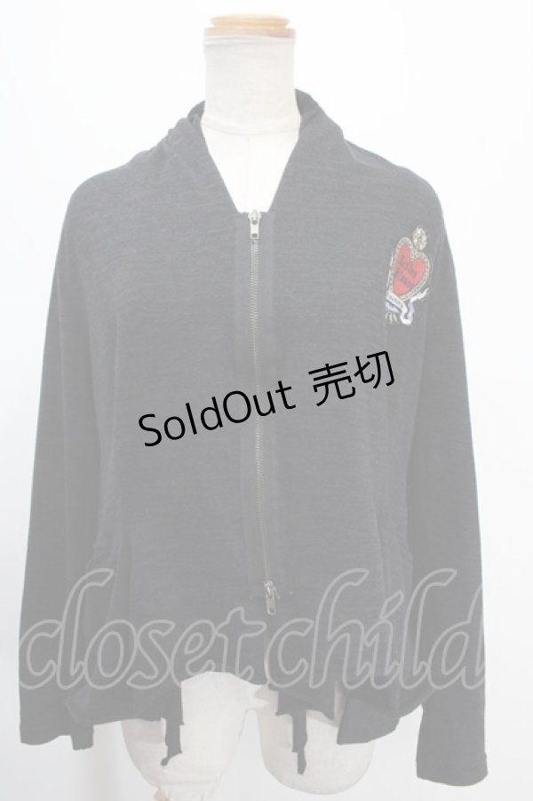 画像1: 【SALE】LISTEN FLAVOR / 変形ハートエンブレムジャケット  黒 Y-25-01-10-105-PU-TO-SZ-ZT245 (1)