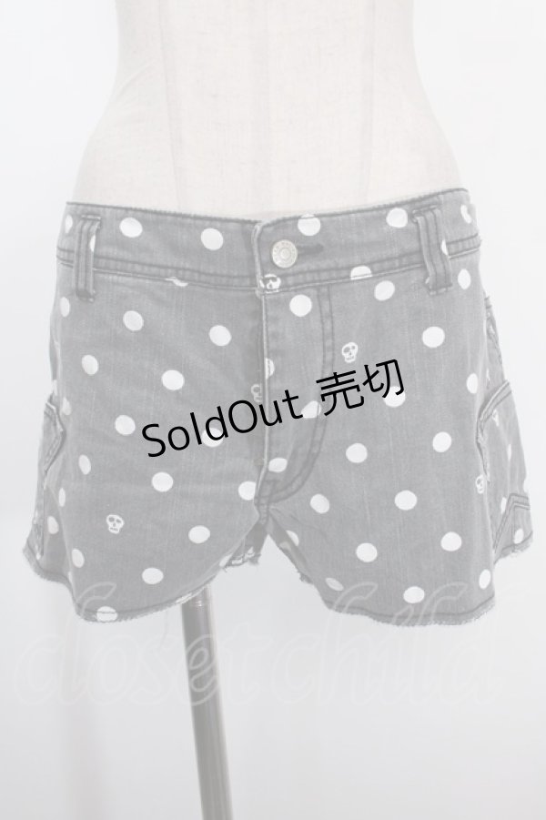 画像1: WORLD WIDE LOVE！(Rydia) / ドットデニムショートパンツ  グレー Y-25-01-10-184-PU-TO-SZ-ZY (1)