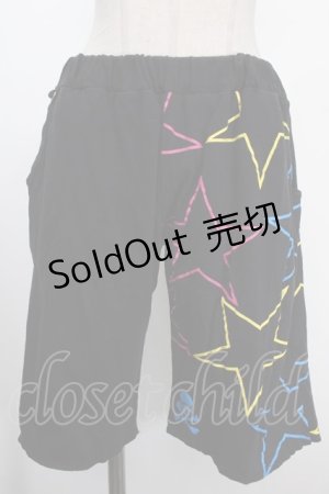 画像: LOVER'S ROCK / 星柄ハーフパンツ  黒 Y-25-01-10-185-PU-PA-SZ-ZY